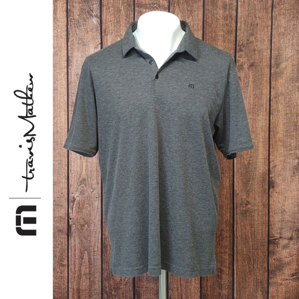 Le Baron Hills Mens Gray Knit Polo Men's Excellent Condition